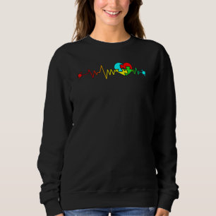 Heartbeat Autistic Heart Love Puzzle Pieces Autism Sweatshirt