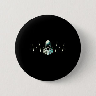 Heartbeat Badminton Player Dedicated Shuttle 6 Cm Round Badge