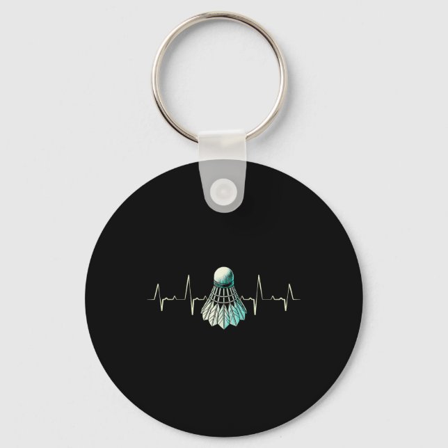 Heartbeat Badminton Player Dedicated Shuttle  Key Ring (Front)