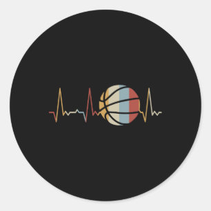 Heartbeat Basketball 2 Classic Round Sticker