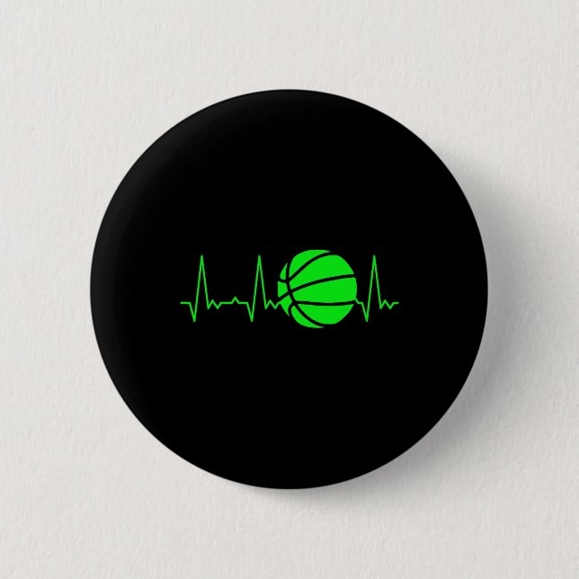 Heartbeat Basketball 5 6 Cm Round Badge (Front)