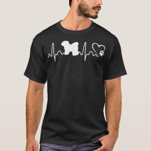 Heartbeat Bichon Frise Dog Animal Rescue Lifeline  T-Shirt