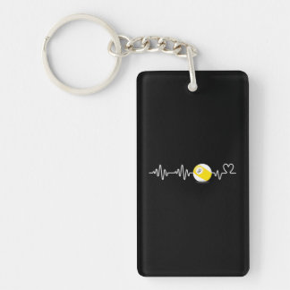 Heartbeat Billiard Nine Ball Funny 9-Ball Player Key Ring