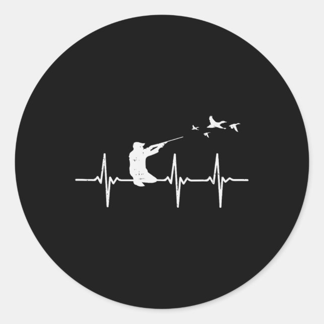 Heartbeat Bird Shooting Hunting Duck Goose Hunter  Classic Round Sticker (Front)