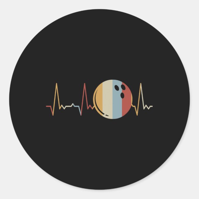 Heartbeat Bowling Byll  Classic Round Sticker (Front)