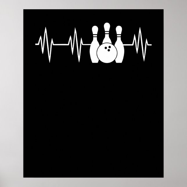 Heartbeat Bowling Heart Bowling Pin and Ball Poster (Front)
