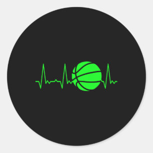 Heartbeat Bysketbyll 5 Classic Round Sticker