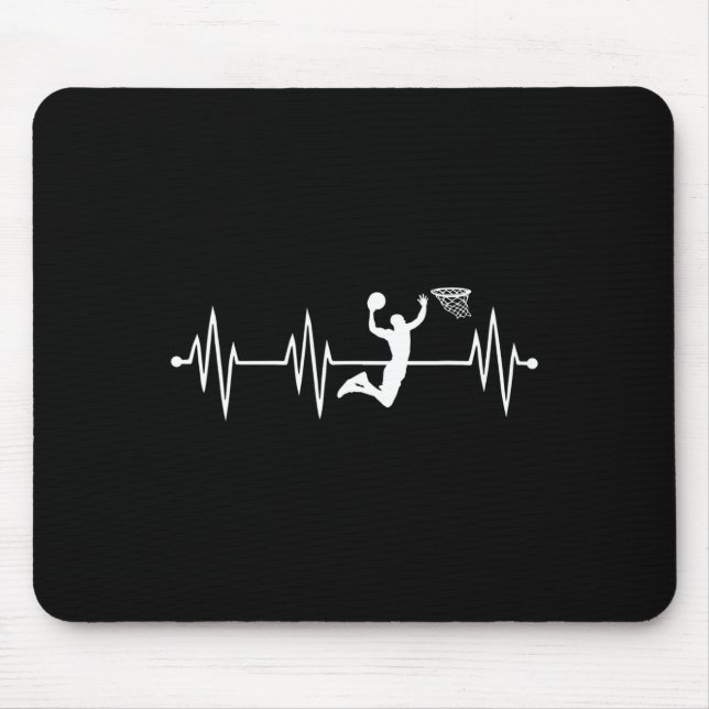Heartbeat Bysketbyll For Dunking Bysketbyller  Mouse Pad (Front)
