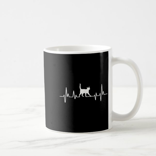 Heartbeat Cat  Coffee Mug (Right)