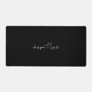 Heartbeat Cat Kitten Love Women's Girl's Gift  Desk Mat