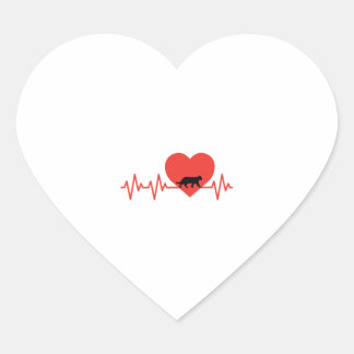Heartbeat Cat Kitten Love Women's Girl's Gift Heart Sticker