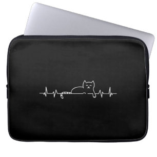 Heartbeat Cat Kitten Love Women's Girl's Gift  Laptop Sleeve
