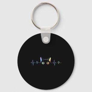 Heartbeat Cat Lover Animal Silhouette Cute Cat Key Ring