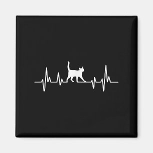 Heartbeat Cat  Magnet