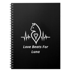 Heartbeat Cat - Personalised Pet Love Notebook