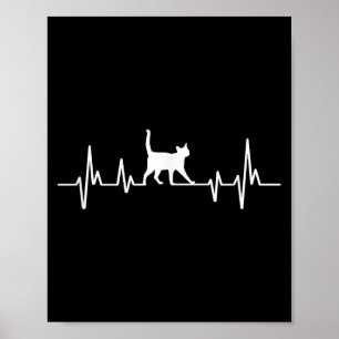 Heartbeat Cat Poster