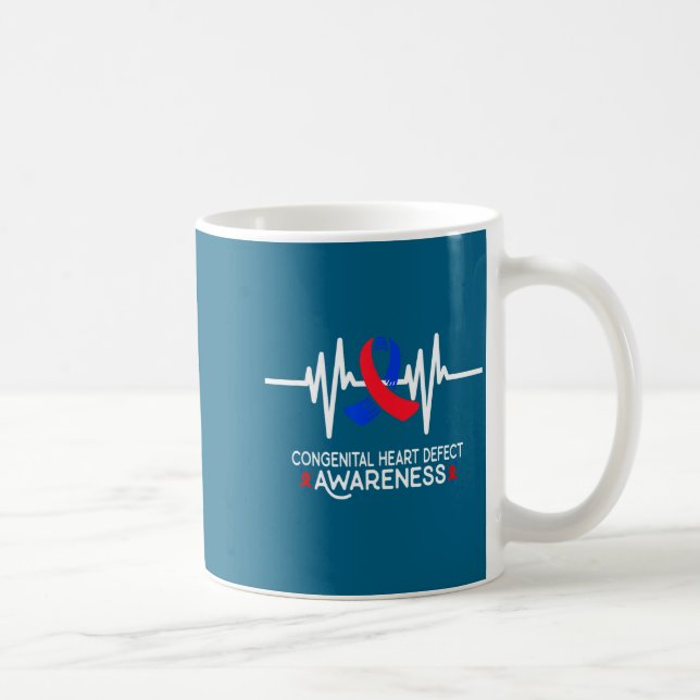 Heartbeat Chd Congenital Heart Defect Awareness Mo Coffee Mug (Right)