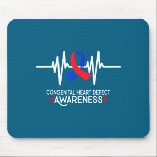 Heartbeat Chd Congenital Heart Defect Awareness Mo Mouse Pad