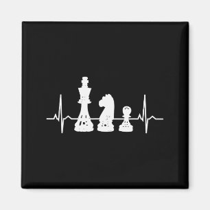 Heartbeat Chess - King Knight Pawn Chessmen Gifts Magnet