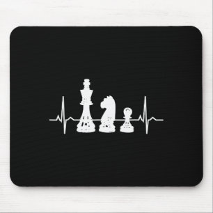 Heartbeat Chess - King Knight Pawn Chessmen Gifts Mouse Pad