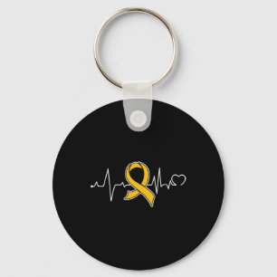 Heartbeat- Childhood Cancer Awareness Item for Wom Key Ring