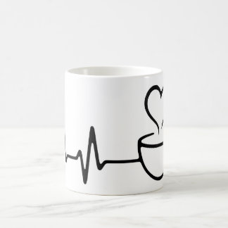 Heartbeat Coffee Line Art Design Mug