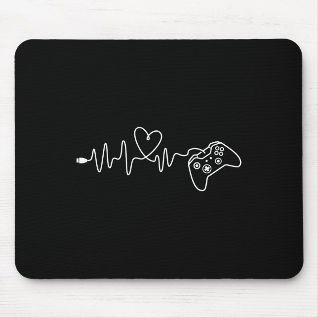 Heartbeat - Console Gaming Game Lover Pc Video Gam Mouse Pad (Front)