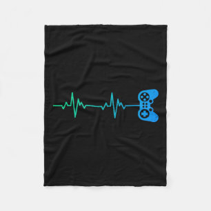 Heartbeat Cool Video Game Controller For Nerdy Gam Fleece Blanket