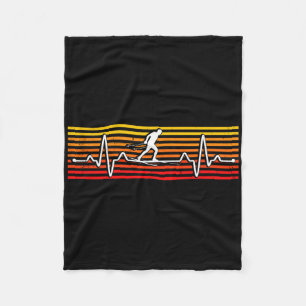 Heartbeat Cross Country Skiing Winter Sports Biath Fleece Blanket
