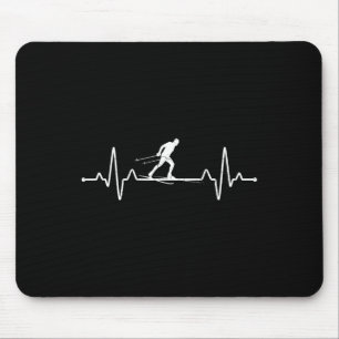 Heartbeat Cross Country Skiing Winter Sports Biath Mouse Pad
