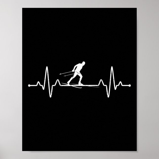 Heartbeat Cross Country Skiing Winter Sports Biath Poster (Front)