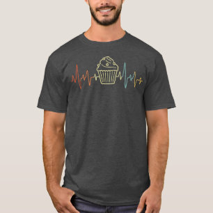 Heartbeat Cupcake Baker Funny Baking Cupcake Lover T-Shirt