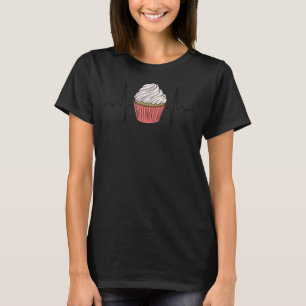 Heartbeat Cupcakes Women Baking Muffins Love T-Shirt