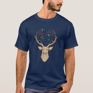 Heartbeat Deer Antlers Deer Hunting Lover Funny T-Shirt