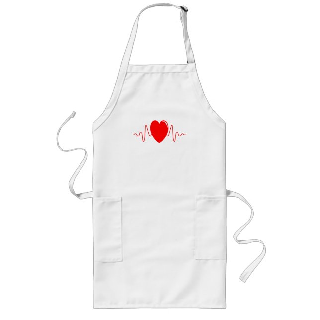 Heartbeat design long apron (Front)