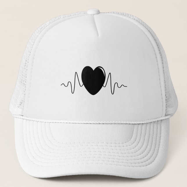 Heartbeat design trucker hat (Front)