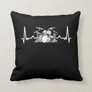 Heartbeat Drum Set Drummer Musician Drumsticks Cushion