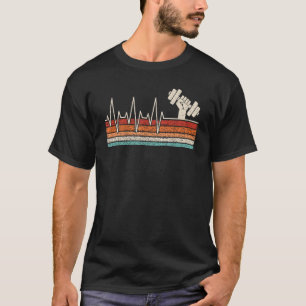 heartbeat dumbbell dumbbell heartbeat ECG pulse ho T-Shirt