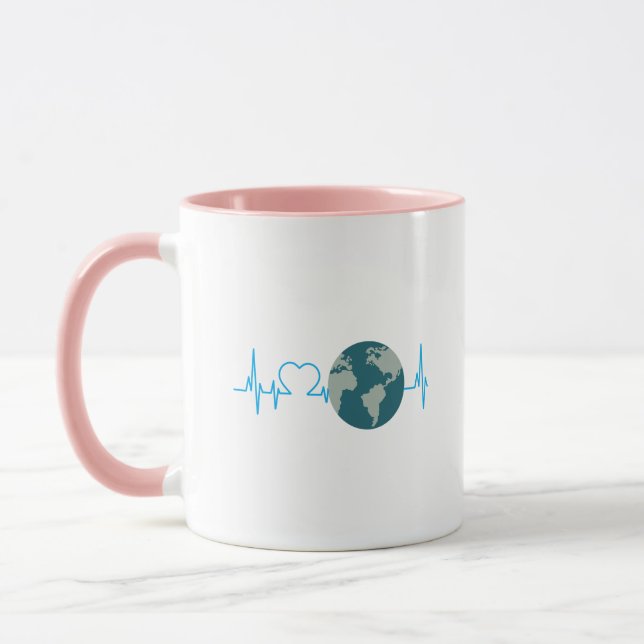 Heartbeat Earth Day Environmental Awareness Mug (Left)
