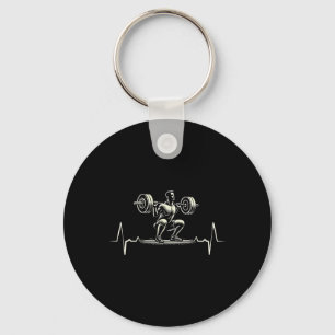 Heartbeat Ecg Bodybuilder Weightlifting Weightlift Key Ring