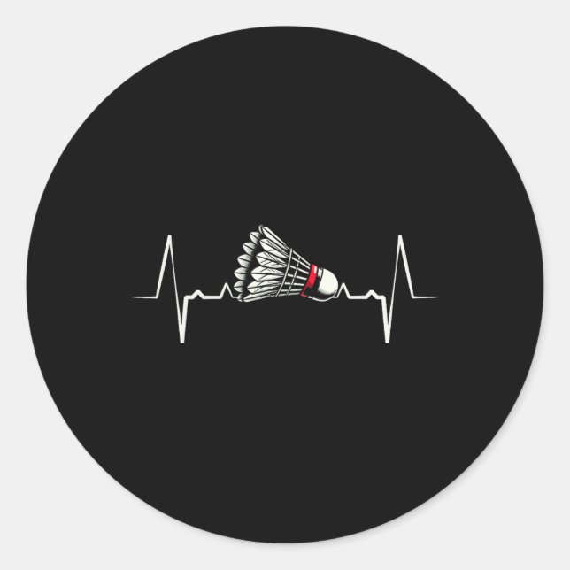 Heartbeat Ecg Shuttle Badminton Player Shuttle 2  Classic Round Sticker (Front)