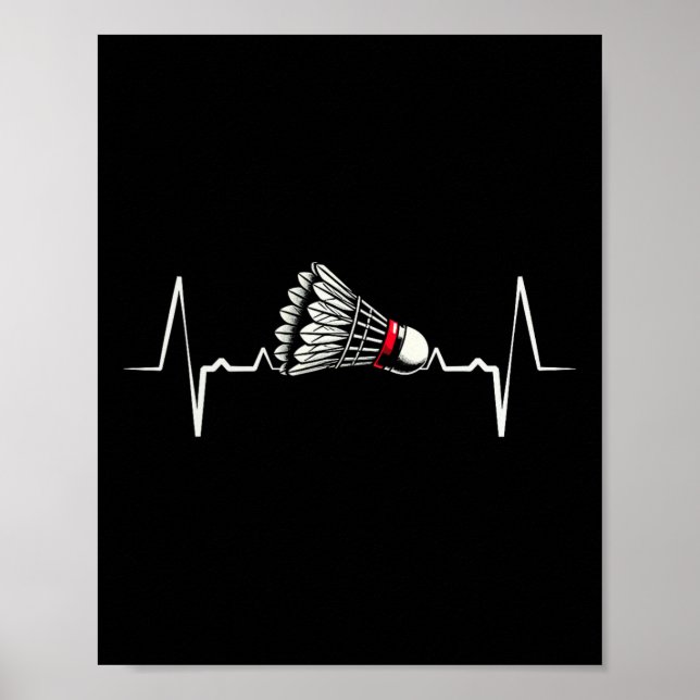 Heartbeat Ecg Shuttle Badminton Player Shuttle 2  Poster (Front)