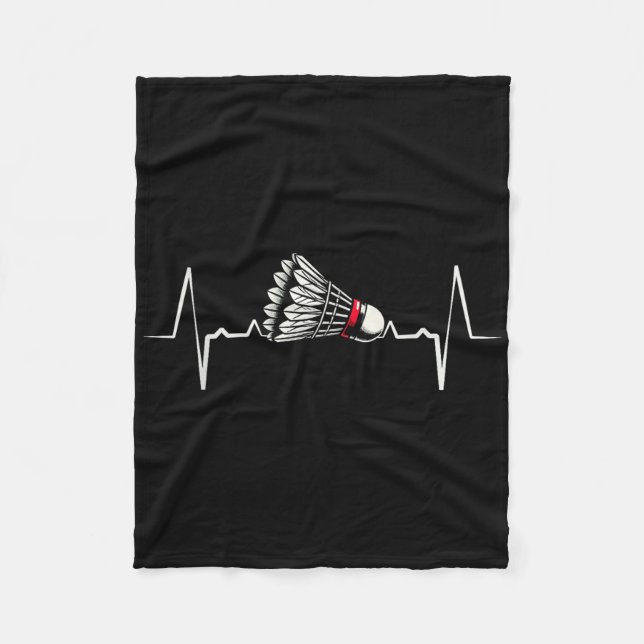 Heartbeat Ecg Shuttle Badminton Player Shuttle  Fleece Blanket (Front)