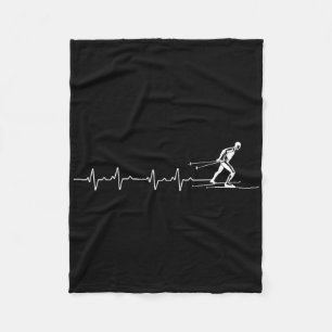 Heartbeat Ekg Biathlon Shooting Skiing Fleece Blanket