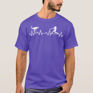 Heartbeat EKG Heat Rhythm Heart Love Baseball Left T-Shirt