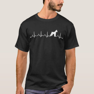 Heartbeat EKG Proud giant Schnauzer Dog Mom Owner T-Shirt