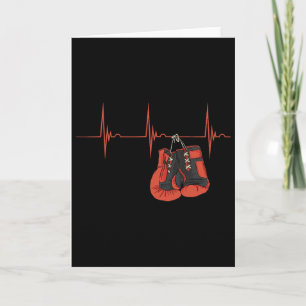 Heartbeat Ekg Pulse Boxing Gloves Kickboxing Mma B Card