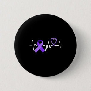 Heartbeat Epilepsy Ribbon Epilepsy Disorder Awaren 6 Cm Round Badge