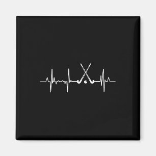 Heartbeat Field Hockey Player Magnet