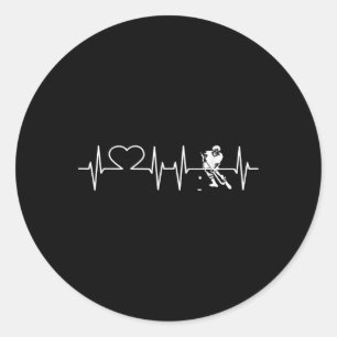 Heartbeat Field Hockey Shirt Field Hockey Player  Classic Round Sticker